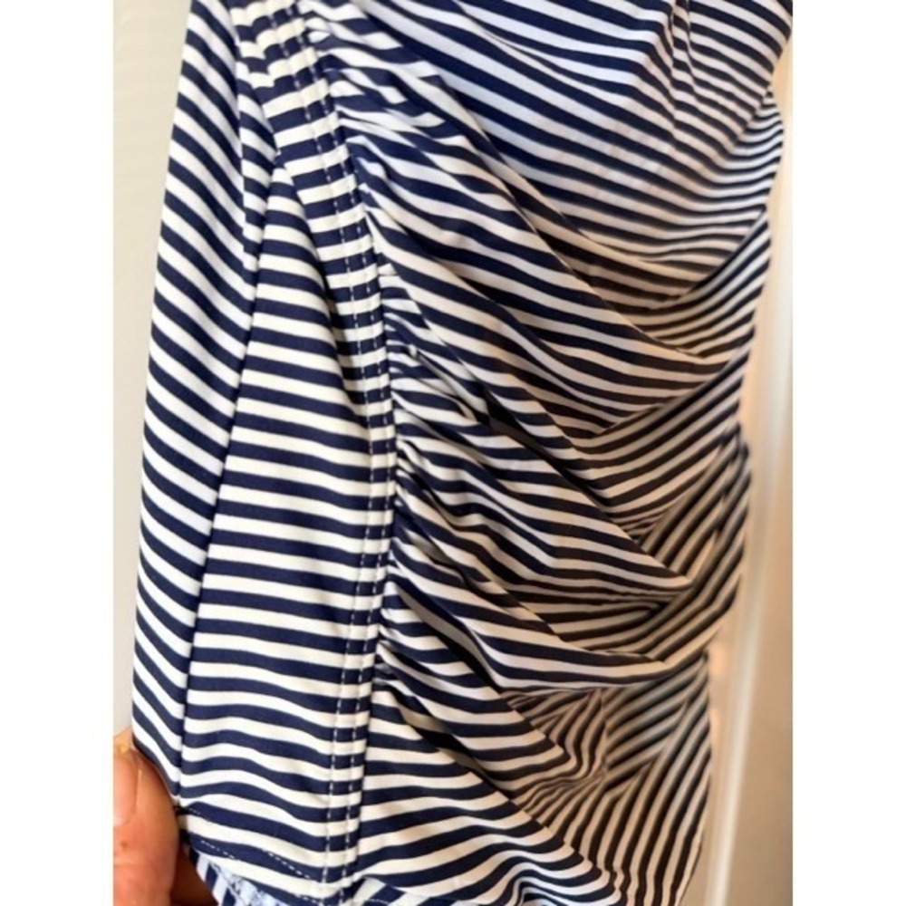 Bond-Eye Australia Navy White Striped One Piece Swimsuit Size 10 6 - Picture 5 of 9